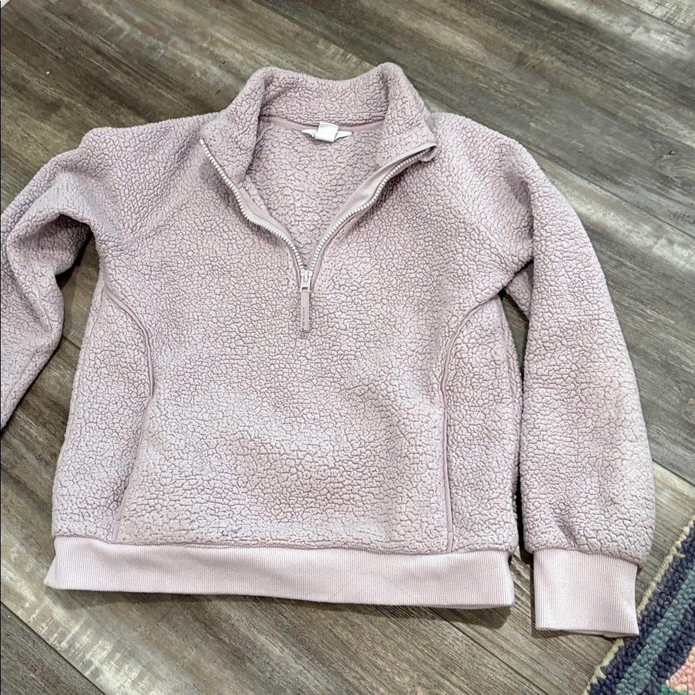 Athleta Girl purple fleece pullover jacket size 12
